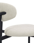 Lot de 2 chaises en tweed écru pieds en métal noir FLAVIA