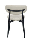 Lot de 2 chaises en tweed écru pieds en métal noir FLAVIA