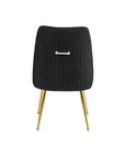 Lot de 2 chaises en velours noir pieds en métal doré DORY