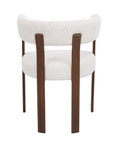 Lot de 2 chaises en velours tissé écru pieds en métal marron DIEGO
