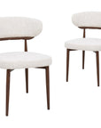 Lot de 2 chaises en velours tissé écru pieds en métal marron JULES