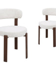 Lot de 2 chaises en velours tissé écru pieds en métal marron MARYSE