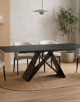 Lot de 2 chaises en velours tissé écru pieds en métal noir DIANA