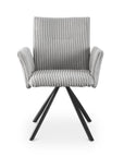 Lot de 2 chaises pivotantes en velours gros côtelé gris HOLLY