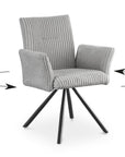 Lot de 2 chaises pivotantes en velours gros côtelé gris HOLLY
