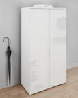 Meuble à chaussures 2 portes et 6 tiroirs blanc BAKI