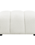 Pouf en tissu bouclette écru AELIS