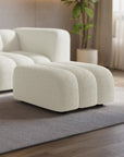 Pouf en tissu bouclette écru AELIS