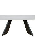 Table à manger en céramique blanc pieds noir 8 personnes 200cm ZELLY