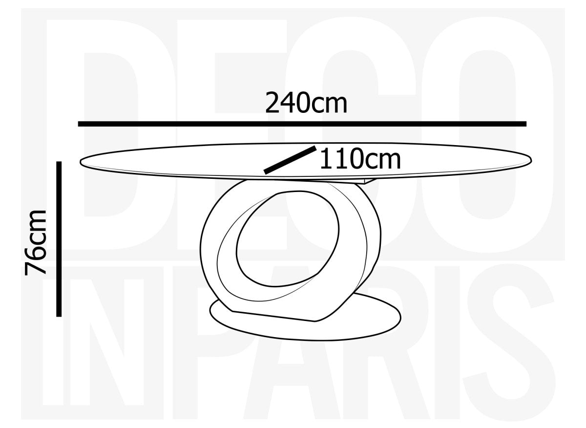 Table à manger en verre trempé noire 10 personnes 240cm CELIA