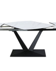Table à manger extensible en céramique blanche 8 personnes 120-180 cm ELIAD