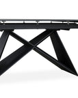 Table à manger extensible en céramique noire effet marbre 12 personnes 180-260 cm GABRIEL