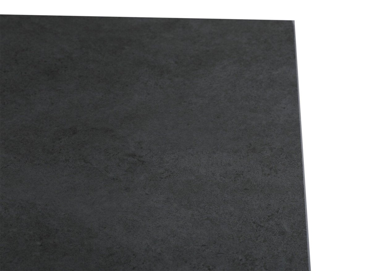 Table à manger extensible en céramique noire effet marbre 12 personnes 180-260 cm GABRIEL