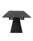 Table à manger extensible en céramique noire effet marbre 12 personnes 180-260 cm GABRIEL