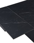 Table à manger extensible en métal noir avec plateau en céramique noir 160-240 cm HELSINKI