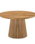 Table à manger ronde extensible en bois clair 120-200cm HEKA