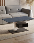 Table basse relevable avec rangement en céramique noir ADELIE