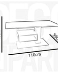 Table basse relevable avec rangement en céramique noir ADELIE
