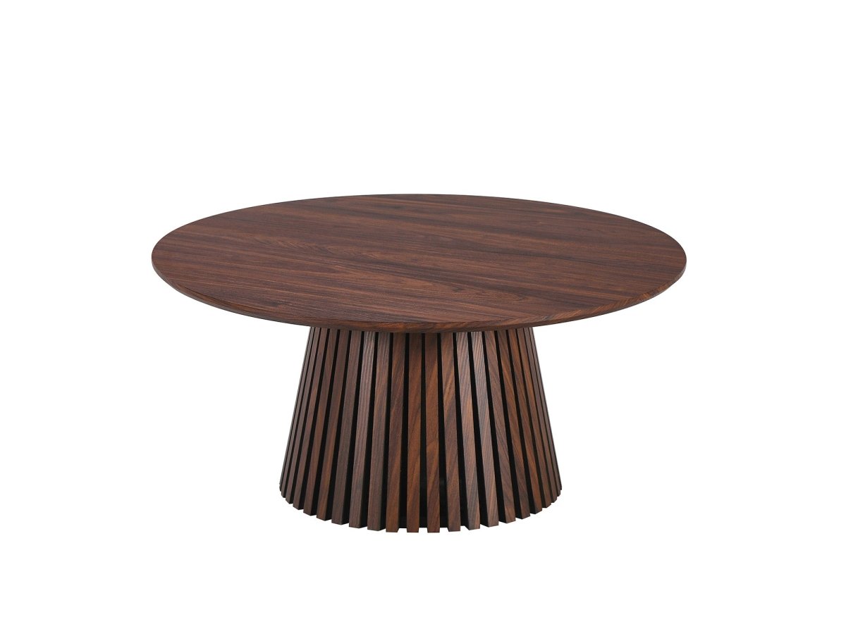 Table basse ronde en bois foncé HEKA