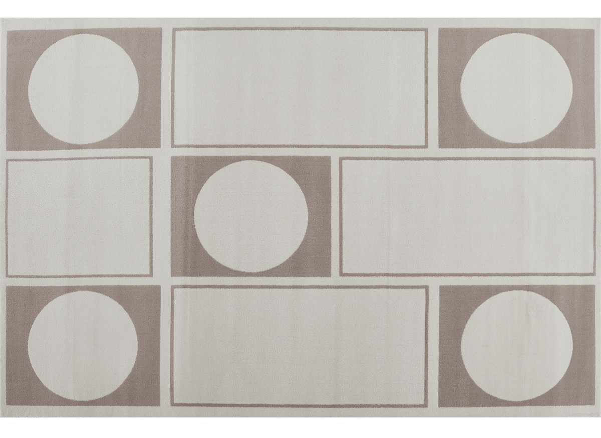 Tapis à formes géométriques beige et marron 160 x 230 cm SIENNA