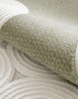 Tapis à  motifs rond blanc écru 192 x 290 cm CLARA