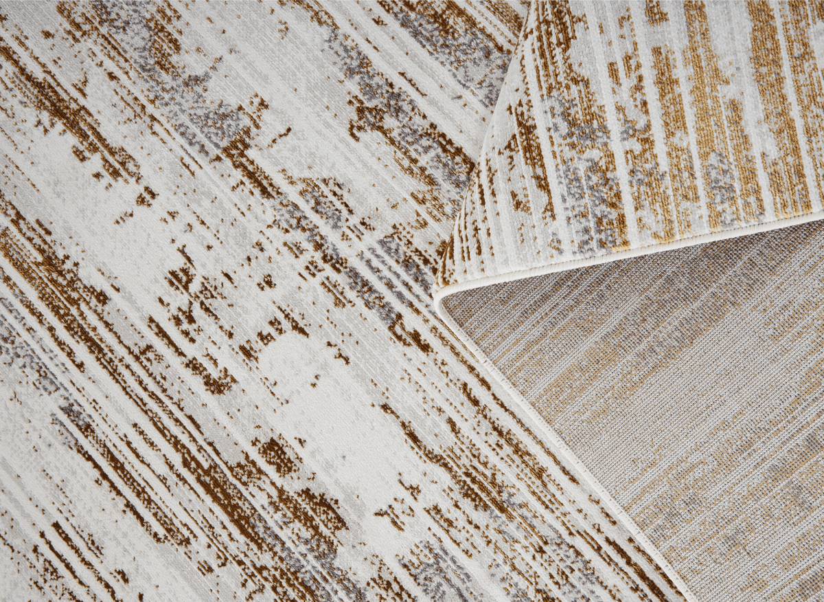 Tapis abstrait beige marron 160 x 230 cm PATINA