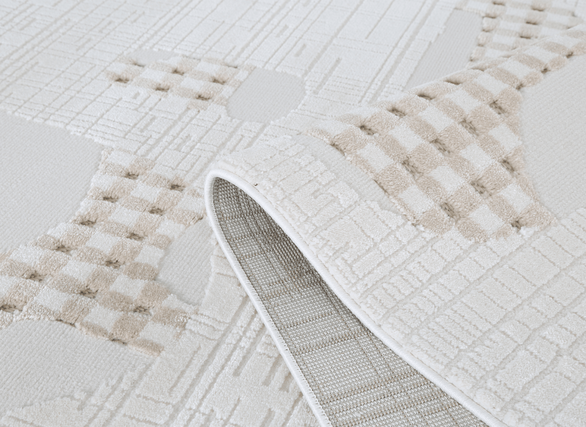 Tapis beige à motifs 160 x 230 cm BRUME