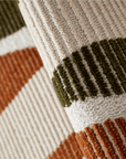 Tapis beige à motifs géométriques verts et terracotta 160 x 230 cm IONA