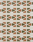 Tapis beige à motifs géométriques verts et terracotta 160 x 230 cm IONA