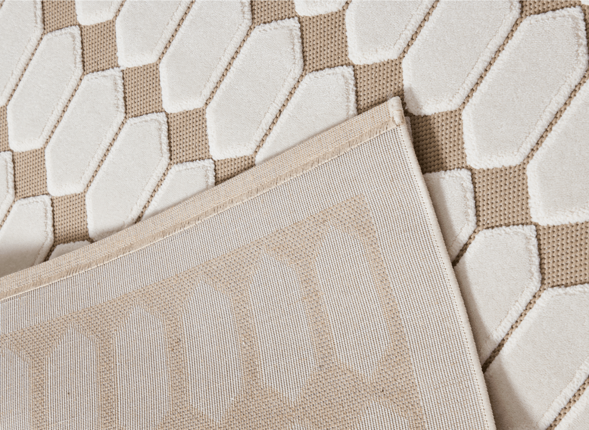 Tapis beige à motifs hexagonal 200 x 290 cm KELVYN