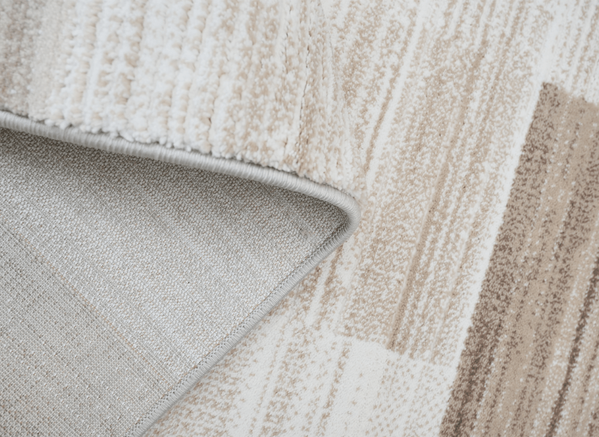 Tapis beige à motifs rectangulaires 160 x 230 cm NOMADE