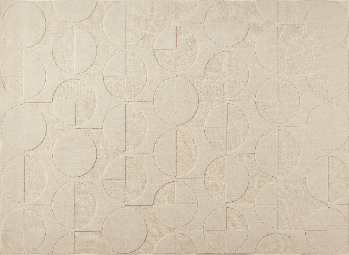 Tapis beige à motifs ronds 160 x 230 cm PURO