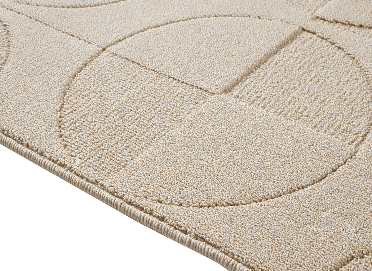 Tapis beige à motifs ronds 160 x 230 cm PURO