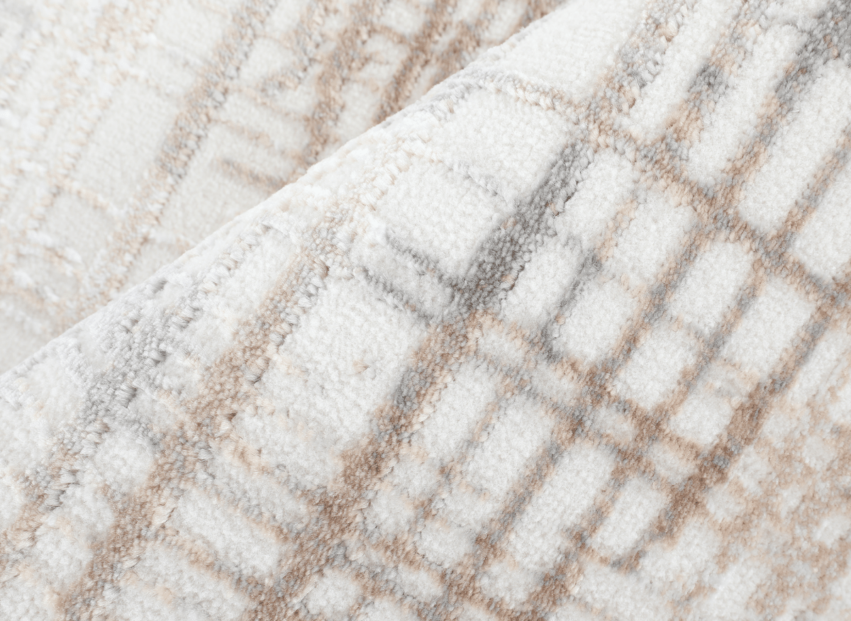 Tapis beige à motifs striés gris 160 x 230 cm PEKIN