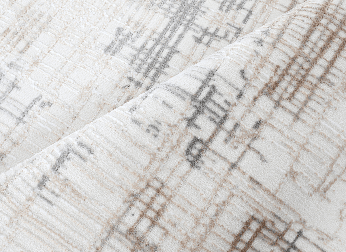 Tapis beige à motifs striés gris 160 x 230 cm PEKIN