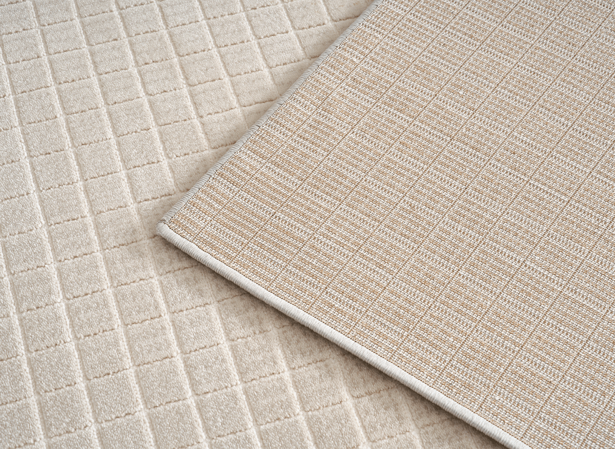 Tapis beige à petits carreaux 160 x 230 cm TALO