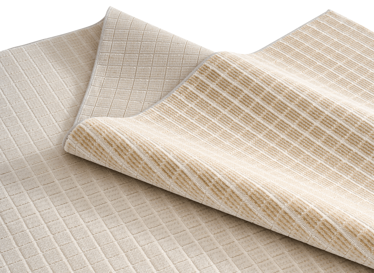 Tapis beige à petits carreaux 200 x 290 cm TALO