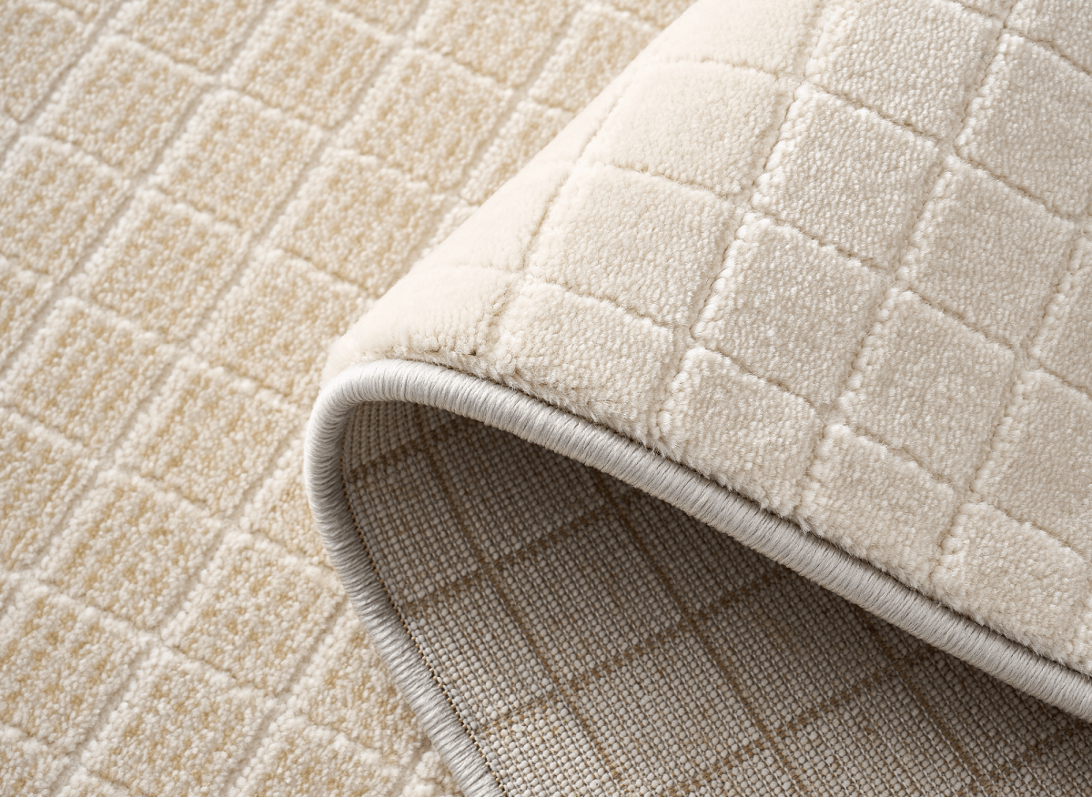 Tapis beige à petits carreaux 200 x 290 cm TALO