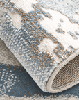 Tapis beige et bleu à motifs graphiques 200 x 290 cm MOSCOU