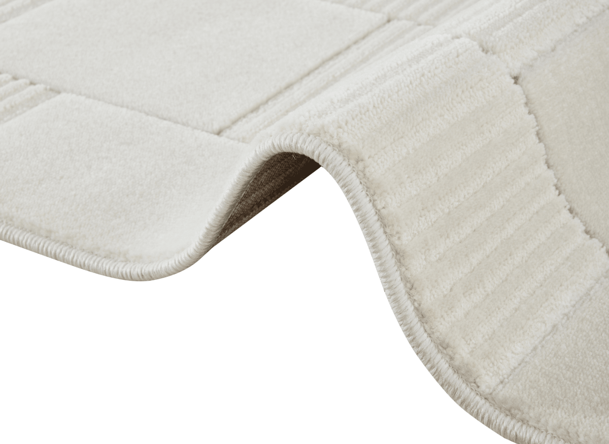 Tapis blanc écru à carreaux texturés 200 x 290 cm KARLINE
