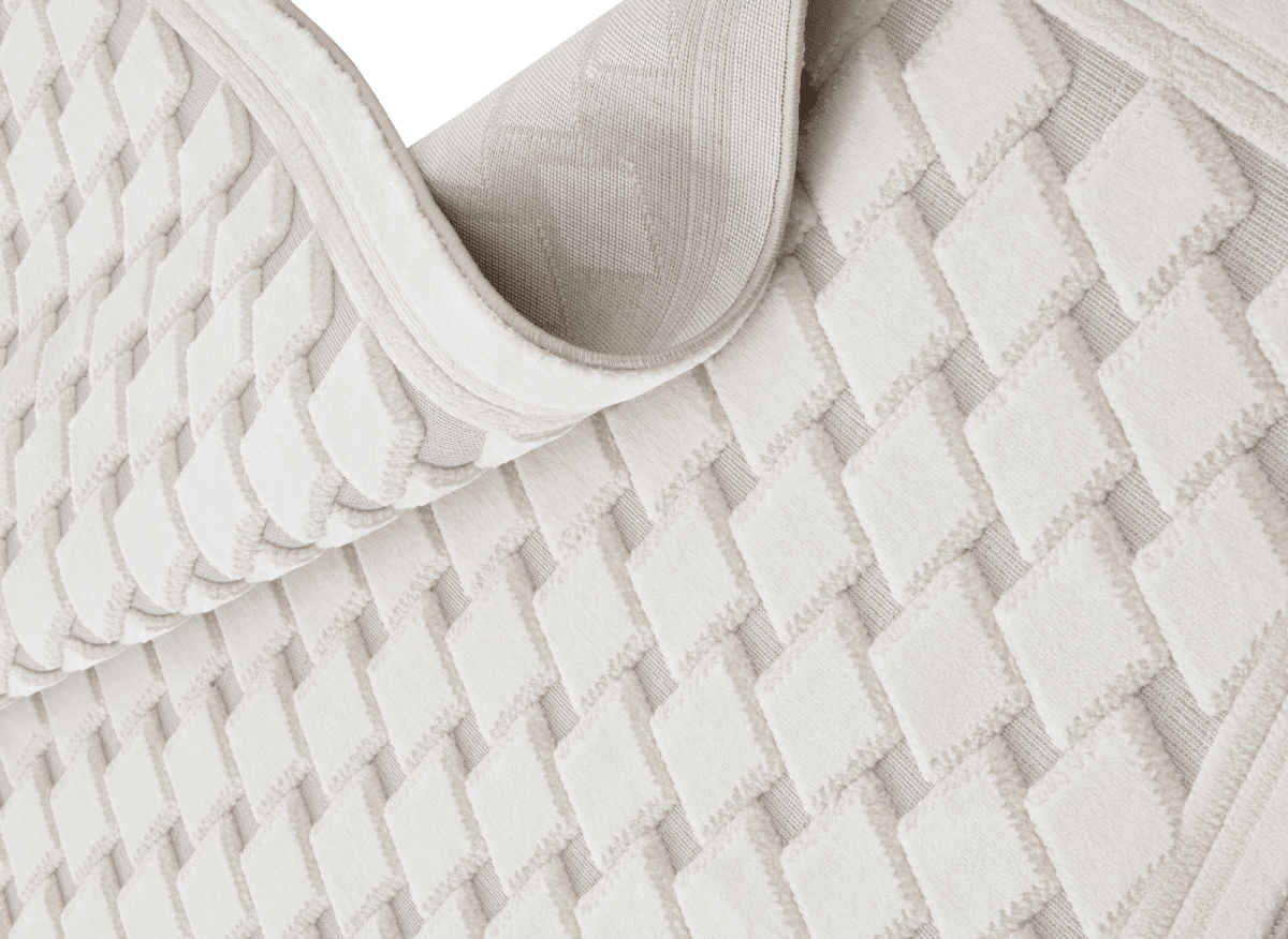 Tapis blanc écru à formes carrées 192 x 290 cm LERIS