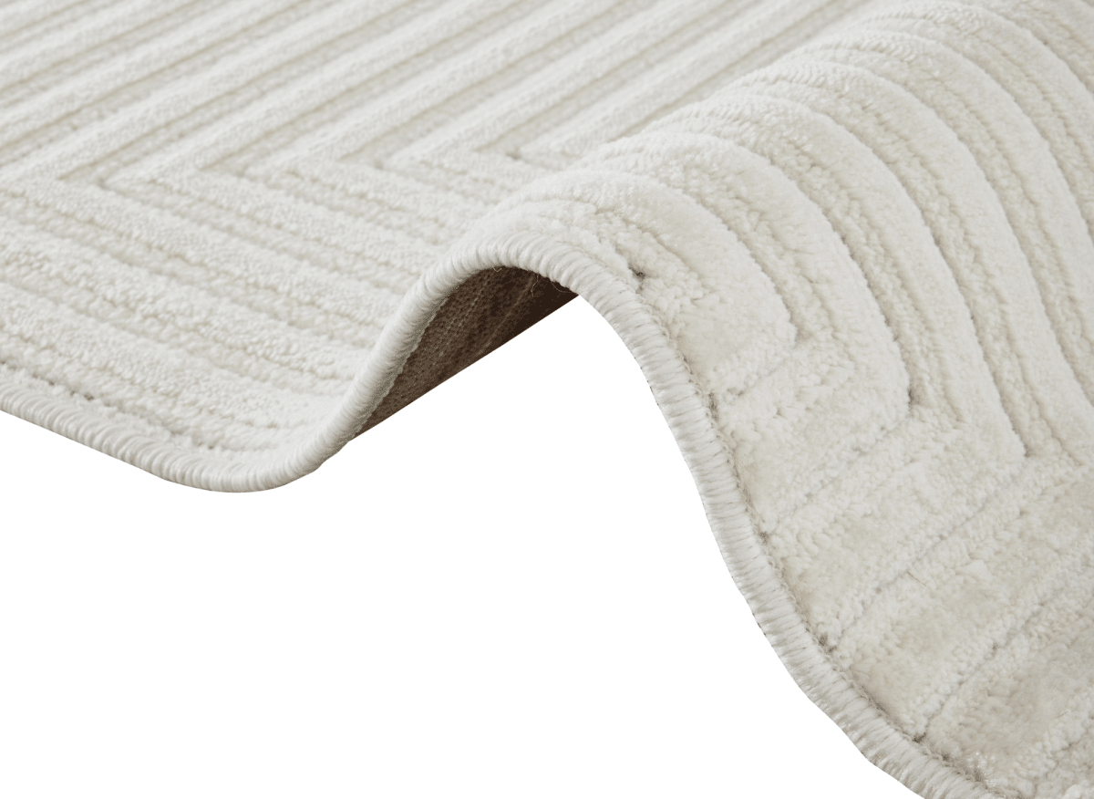 Tapis blanc écru à losanges beiges 160 x 230 cm ROUBY