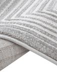 Tapis graphique art déco gris et blanc 200 x 290 cm HALL