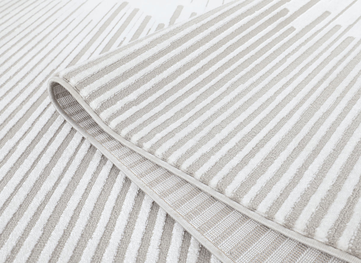 Tapis gris à lignes asymétriques 200 x 290 cm VENISE
