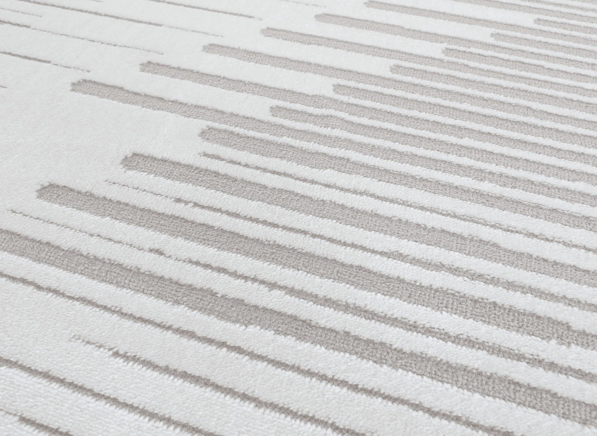 Tapis gris à lignes asymétriques 200 x 290 cm VENISE