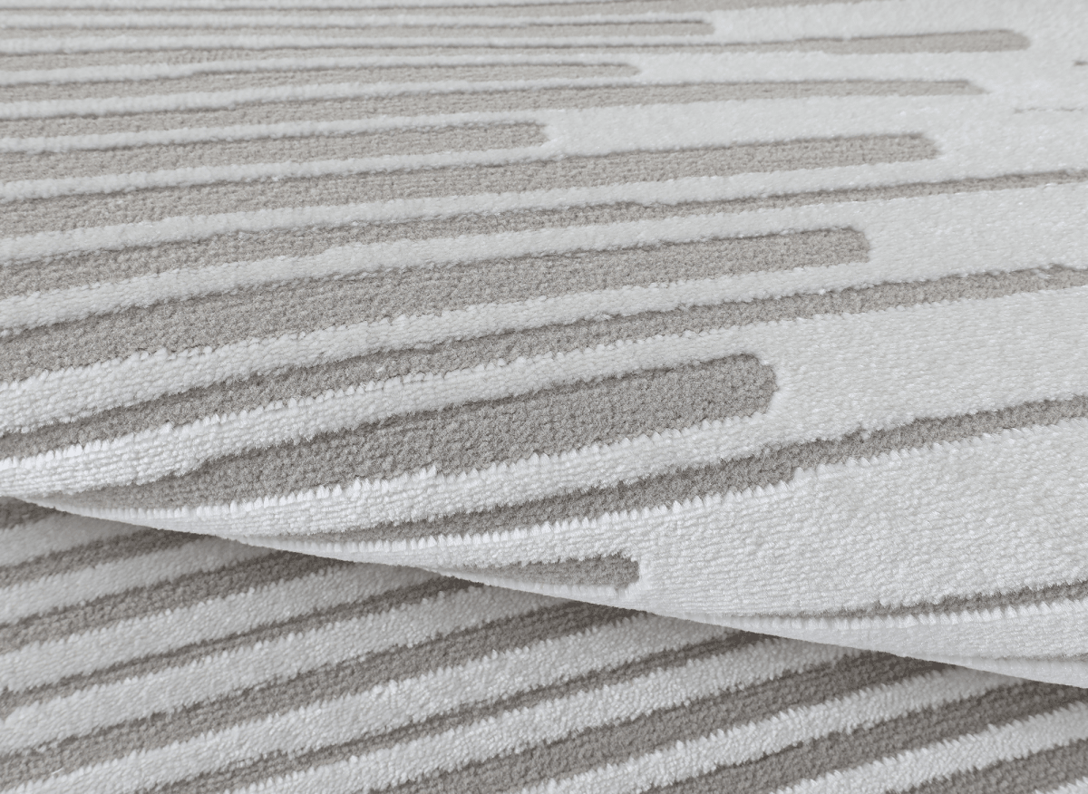 Tapis gris à lignes asymétriques 200 x 290 cm VENISE