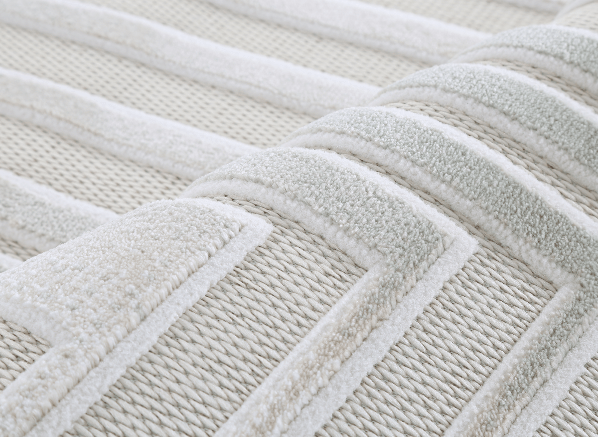 Tapis gris à motifs de lignes 160 x 230 cm PERTONA