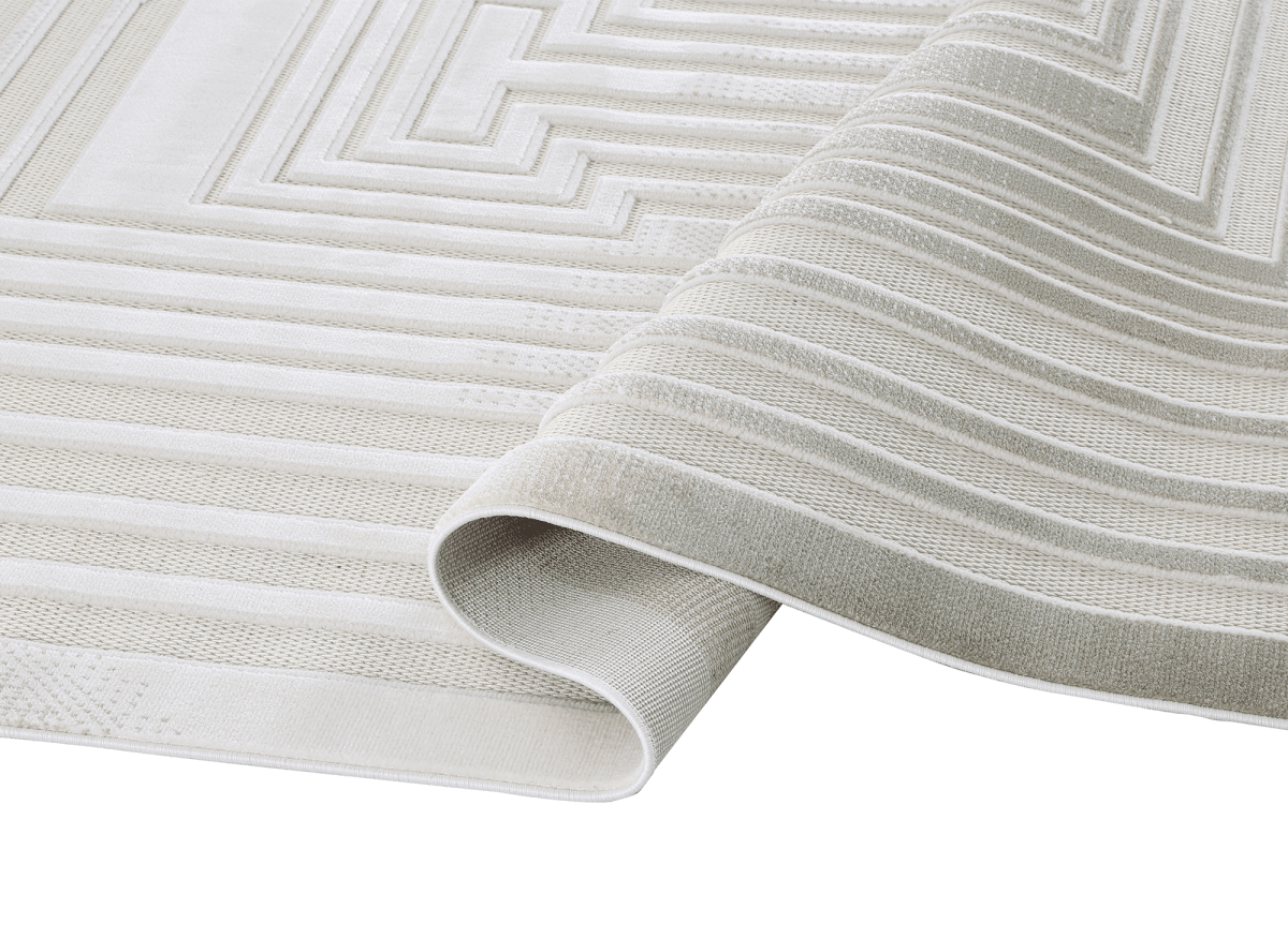 Tapis gris à motifs de lignes 160 x 230 cm PERTONA