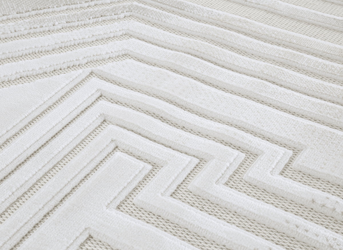 Tapis gris à motifs de lignes 160 x 230 cm PERTONA
