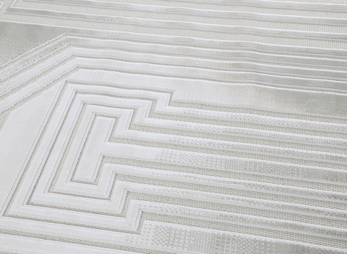 Tapis gris à motifs de lignes 160 x 230 cm PERTONA